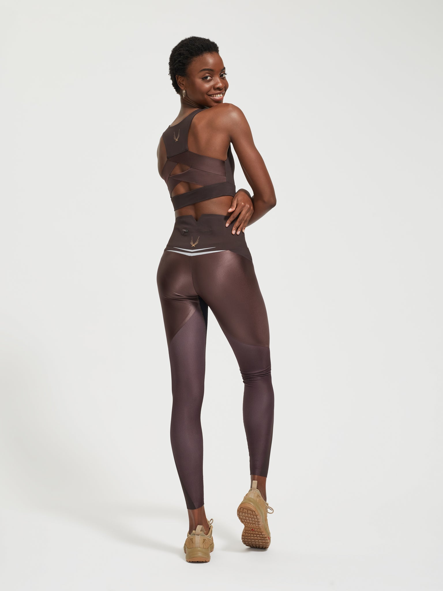 Oysho Women's Mesh Compression Leggings 24” (Grey) RRP £36