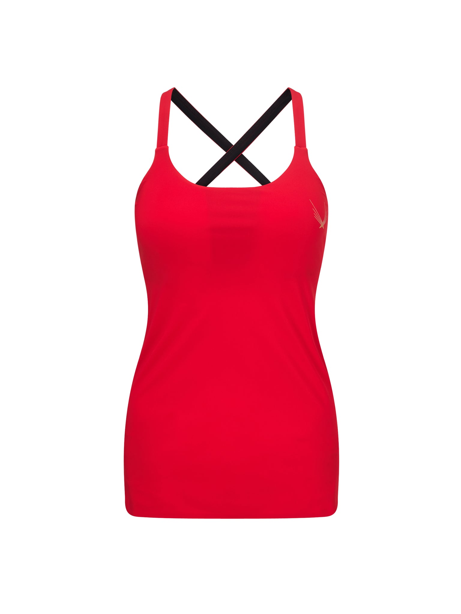 red cross back gym tank with internal bra